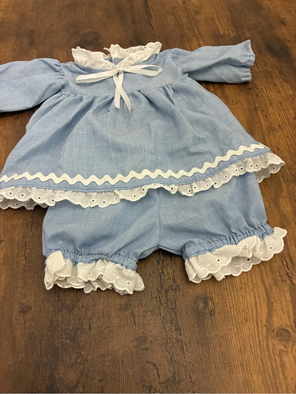 Vintage Blue Two Piece Baby Doll Outfit